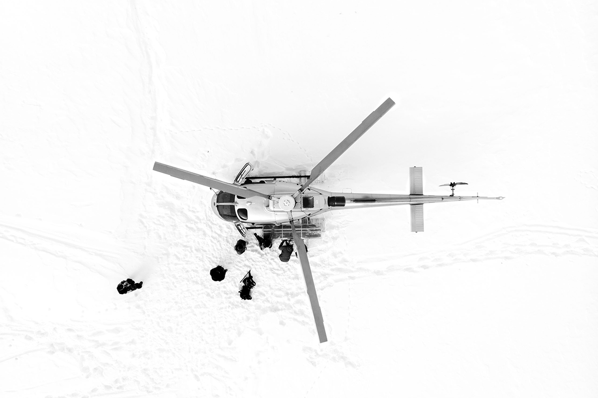 Luftaufnahme Helikopter in Sestriere